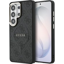 Galaxy S26 Ultra Kılıf Guess Lisanslı M-Safe Uyumlu Pu Deri 4g Desenli Yazı Logolu Kapak Siyah