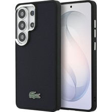 Galaxy S26 Ultra Kılıf Lacoste Lisanslı Pu Pike Desenli Ikonik Timsah Metal Logolu Kapak Lacivert