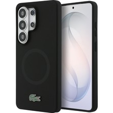 Galaxy S26 Ultra Kılıf Lacoste Lisanslı M-Safe Uyumlu Ikonik Logolu Metal Kamera Çerçeve Kapak Siyah