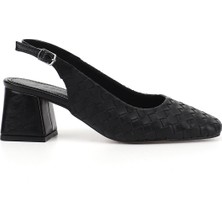 Gönderi(r) Kadın Siyah  Orta Kalın Topuklu Arkası Açık Ayakkabı