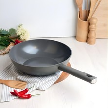 Belariva Belarıva 28 cm Grı Sılıkon Saplı Wok Tava