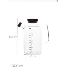 Porsima LM-0108 Verra Kapaklı Borosilikat Cam Yağlık Sirkelik Yağdanlık 1000ML