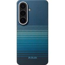 Galaxy S26 Kılıf M-Safe Uyumlu Aramid Fiber Pitaka Tactile Woven Sunset-Moonrise Serisi Kapak Mavi