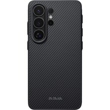 Galaxy S26 Ultra Kılıf M-Safeli 600D Aramid Fiber Pitaka Cairn Serisi Black-Grey Twill Siyah - Gri