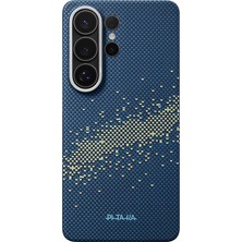 Galaxy S26 Ultra Kılıf M-Safeli Aramid Fiber Pitaka Tactile Woven Edge Serisi Milky Way Galaxy Mavi