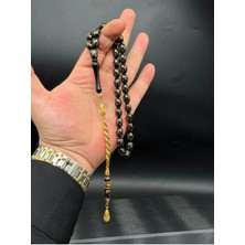 Premium Master Series 22K Altın Işleme Erzurum Oltu Taşı Tesbih