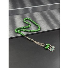 Premium Ağır 925 Ayar Özel Mineli Tasarım Püskül Ile Hareli Sıkma Kehribar