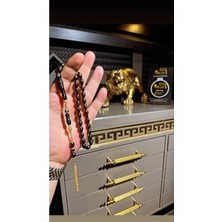 14 Ayar Altın Işlemeli Kuka Tesbih 14 Ayar Altın Kaplama Püskül