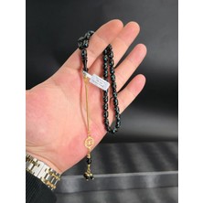 Bilek Boy Kişiye Özel Altın Işleme Erzurum Oltu Taşı Tesbih