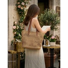 Megahan Şık Kağıt Ip El Orgu Trend Çanta