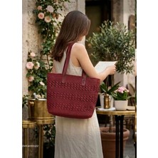 Megahan Şık Kağıt Ip El Orgu Trend Çanta