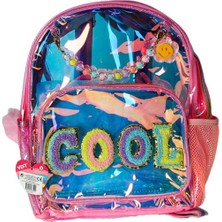 Belle Fusion Mey Ithalat®  Vest Nakış Sırt Çantası Şeffaf Pembe