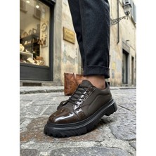 Baybonza BA0245 Kahverengi Rugan Paraşüt Detaylı Akıllı Lastik Bağcık Yüksek Taban Günlük Erkek Ayakkabı