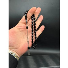 Sıkma Kehribar Tesbih 925 Ayar Gümüş Özel Tasarım Püsküllü