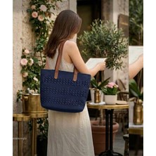 Megahan Şık Kağıt Ip El Orgu Trend Çanta