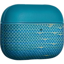 Airpods Pro 3 Uyumlu Karbon Kılıf Aramid Fiber Pitaka Glints Of Gold Serisi Kapak Mavi