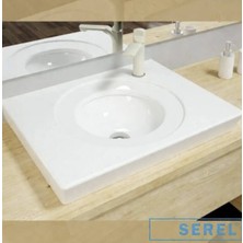 Serel - Poseidon Tezgah Üstü Lavabo 65 cm Beyaz Outlet - PS30SDS110AB-