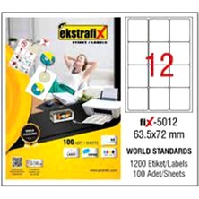 Ekstrafix A4 Lazer Etiket 63.5X72MM - 15 Adet