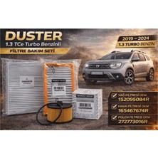Motorx Dacia Duster 1.3 Tce Turbo Benzinli Filtre Bakım Seti Yağ Hava Polen Filtresi 2019 2024 Mais