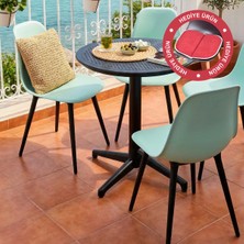 Vilinze Tilia Plastik Bahçe Balkon Bistro Seti Katlanır Masa 60*60 cm (1+4 Set)