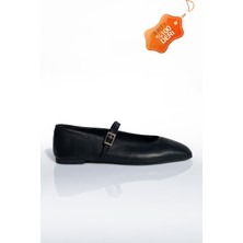 Brity %100 Hakiki Deri Baretli Balerin Model Günlük Babet