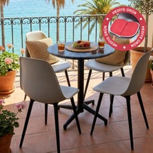 Vilinze Tilia Plastik Bahçe Balkon Bistro Seti Katlanır Masa 60*60 cm (1+4 Set)