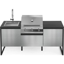 Steel Latemar T20 Siyah Outdoor Barbekü Mutfak Ünitesi