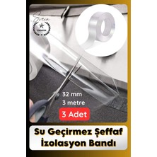 Svein #sızdırmazbant 3 Adet Su Geçirmez Şeffaf Izolasyon Bandı Tezgah Lavabo Kenar Tamir Güçlü 38MM x 3m