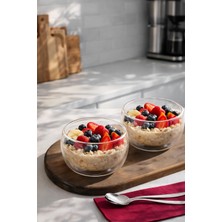 Porsima 12479 Double Wall Çift Cidarlı 2li Sunum Kasesi Sunumluk Çerezlik Salata Kasesi 300ML