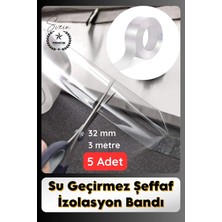 Svein #sızdırmazbant 5 Adet Su Geçirmez Şeffaf Izolasyon Bandı Tezgah Lavabo Kenar Tamir Güçlü 38MM x 3m