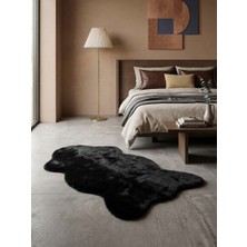 Soft Halı Kaliteli Koyu Siyah Yumuşak Post Peluş