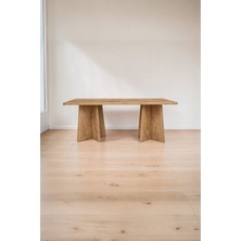 Mobilyacın Dikdörtgen Salon Yemek Masası Mantar Ayak - 36MM Kalın Kenarlı 160X90-AFRIKA Ceviz