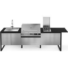 Steel Brenta T28 Siyah Outdoor Barbekü Mutfak Ünitesi