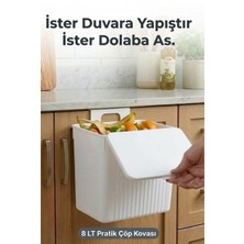 Effe Home Askılı ve Yapışkanlı Mutfak ve Banyo Için Pratik Çöp Kovası 8lt