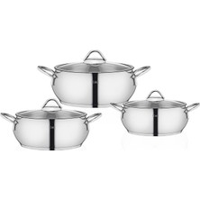 Taç Vitali Indüksiyon Tabanlı 6 Parça Çelik Güveç Seti