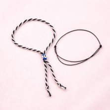 Crystal Atelier Siyah Ip Bileklik ve Marteniçka Set