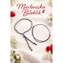 Crystal Atelier Siyah Ip Bileklik ve Marteniçka Set
