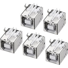 Devre Dünyası 5 Adet USB B Tipi Dişi Konnektör Beyaz Lehim Tip Yazıcı Kablosu Dişi Soket