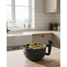 DS LLC Süzgeçli Hazneli Sebze Yıkama Kabı Pratik ve Dayanıklı Mutfak Yardımcısı DSLLC-2335Y6