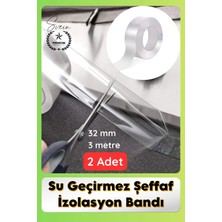 Svein #sızdırmazbant 2 Adet Su Geçirmez Şeffaf Izolasyon Bandı Tezgah Lavabo Kenar Tamir Güçlü 38MM x 3m