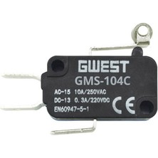GWEST Kısa Kollu Metal Makaralı Mikro Swıtch 10A (GMS-104C)