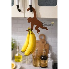Kariyer Dekoratif Maymun Muz Askısı - Mutfak Tezgah Üstü Muz Standı ve Organizer