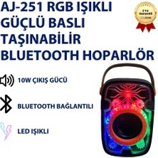 AJ251 Rgb Işıklı Güçlü Baslı Taşınabilir Bluetooth Hoparlör