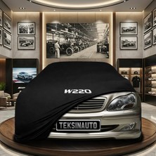 ULTRASHOP Mercedes S Serisi W220 Short (1998-2005) Siyah Kumaş Oto Branda Araca Özel Penye Araba Brandası Araç Örtüsü