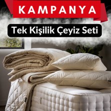 Yünevim Tek Kişilik Çeyiz Seti (Nevresim +Lastikli Çarşaf +1 Yastık Kılıfı Hediyeli)