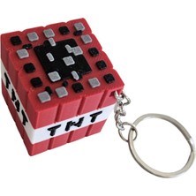 Mith Sb Takı 3D Baskı Kırmızı Minecraft Tnt Anahtarlık -Çantaaksesuarı - Hediyelik