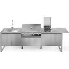 Steel Brenta T28 Paslanmaz Çelik Outdoor Barbekü Mutfak Ünitesi
