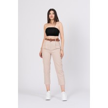 MissVina Kemerli Gabardin Kot Kumaş Kalem Denim Pantolon 3880