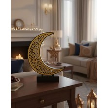 3D Hilal Yıldız Dekor 23X23 cm Ramazan Özel Masa Üstü Süs