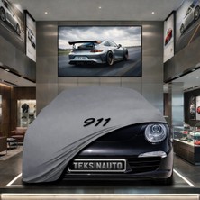 ULTRASHOP Porsche 911 991 (2011-2017) Kumaş Oto Branda Araç Brandası Gri Renk Kumaş Penye Araba Brandası Pratik Araç Örtüsü